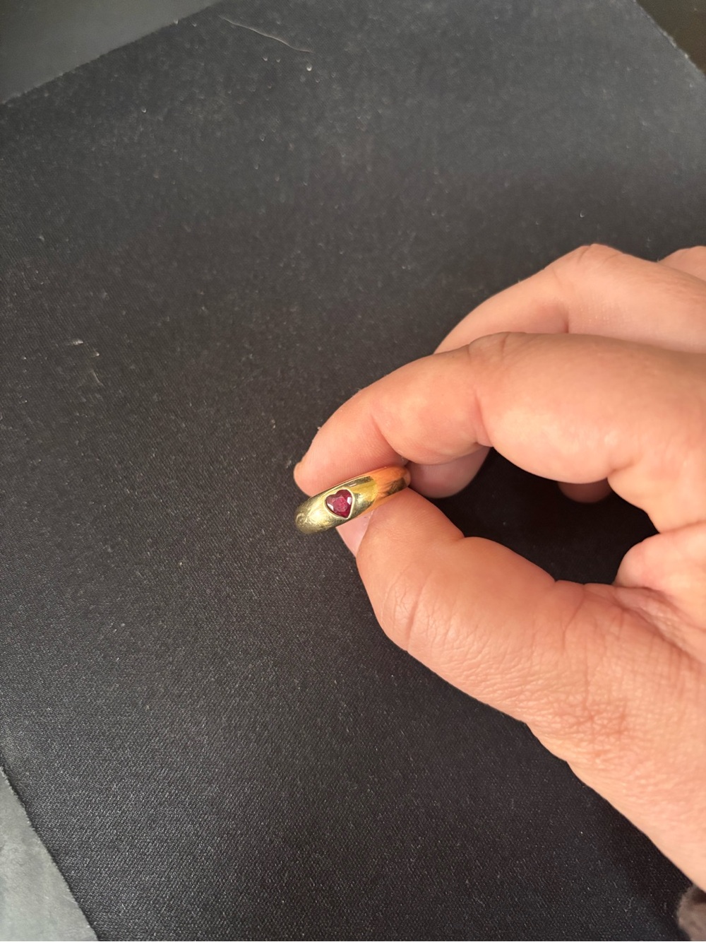 14k Gold Ruby Heart Ring